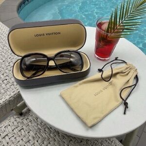 Auth Louis Vuitton Obsession GM Z0459E Brown Sunglasses W/Case/Cloth